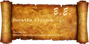Beretka Elizeus névjegykártya